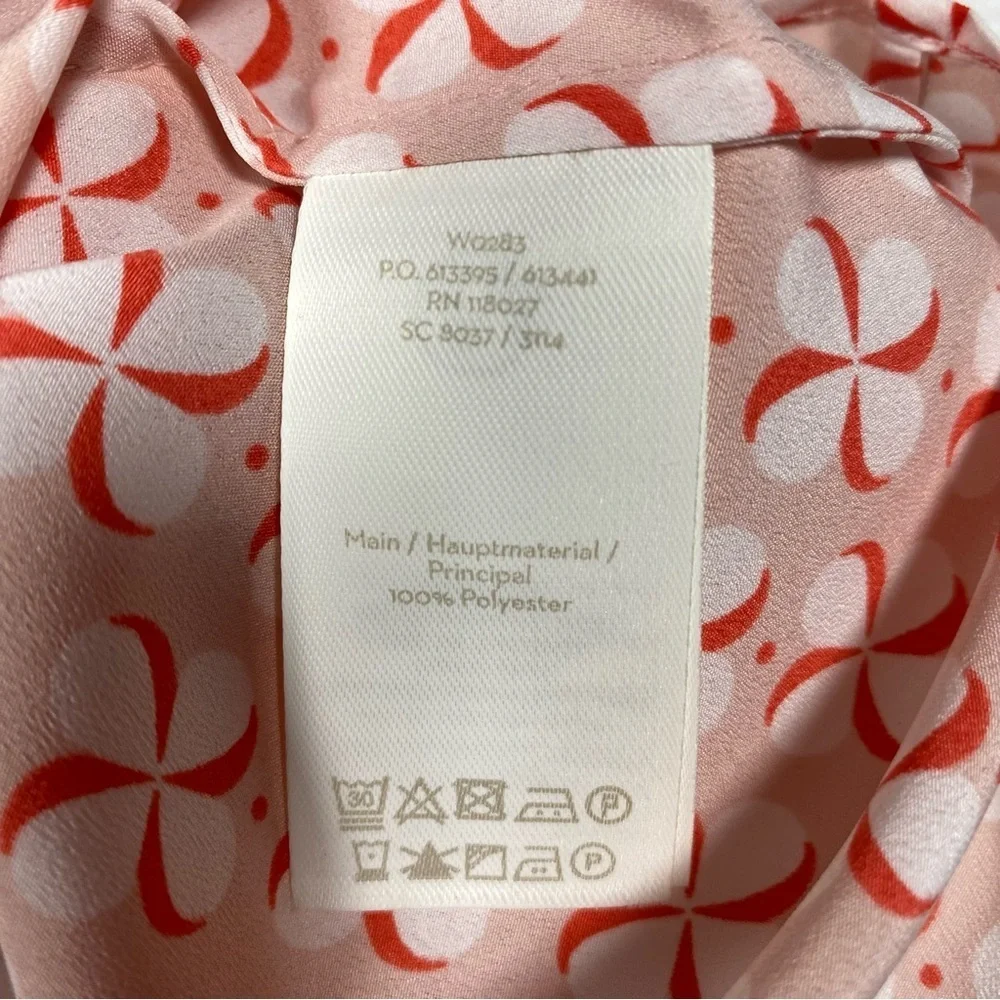 Boden US 6 Peggy Pinwheel Ruffle Pleated Blouse 0072 Sleeveless Printed Top pink - Picture 8 of 9
